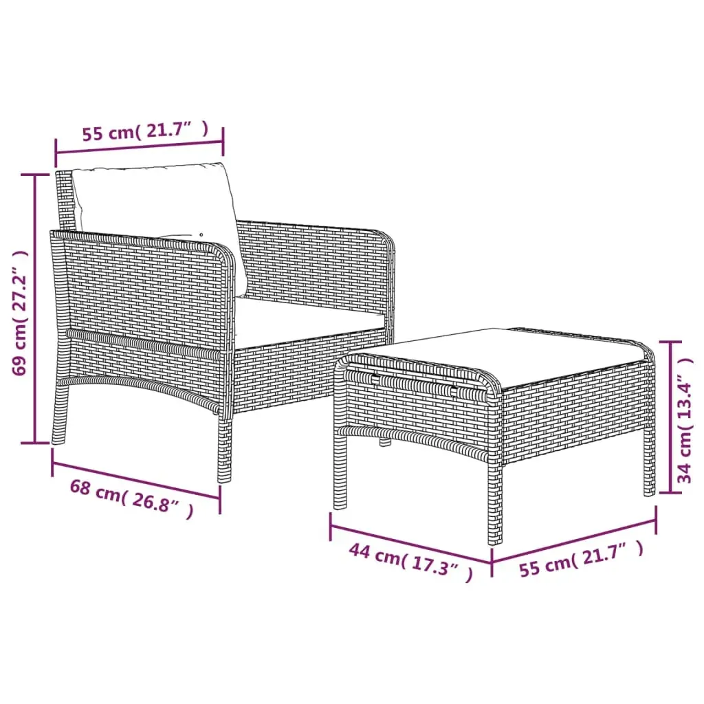 2 Piece Garden Lounge Set with Cushions Poly Rattan Price