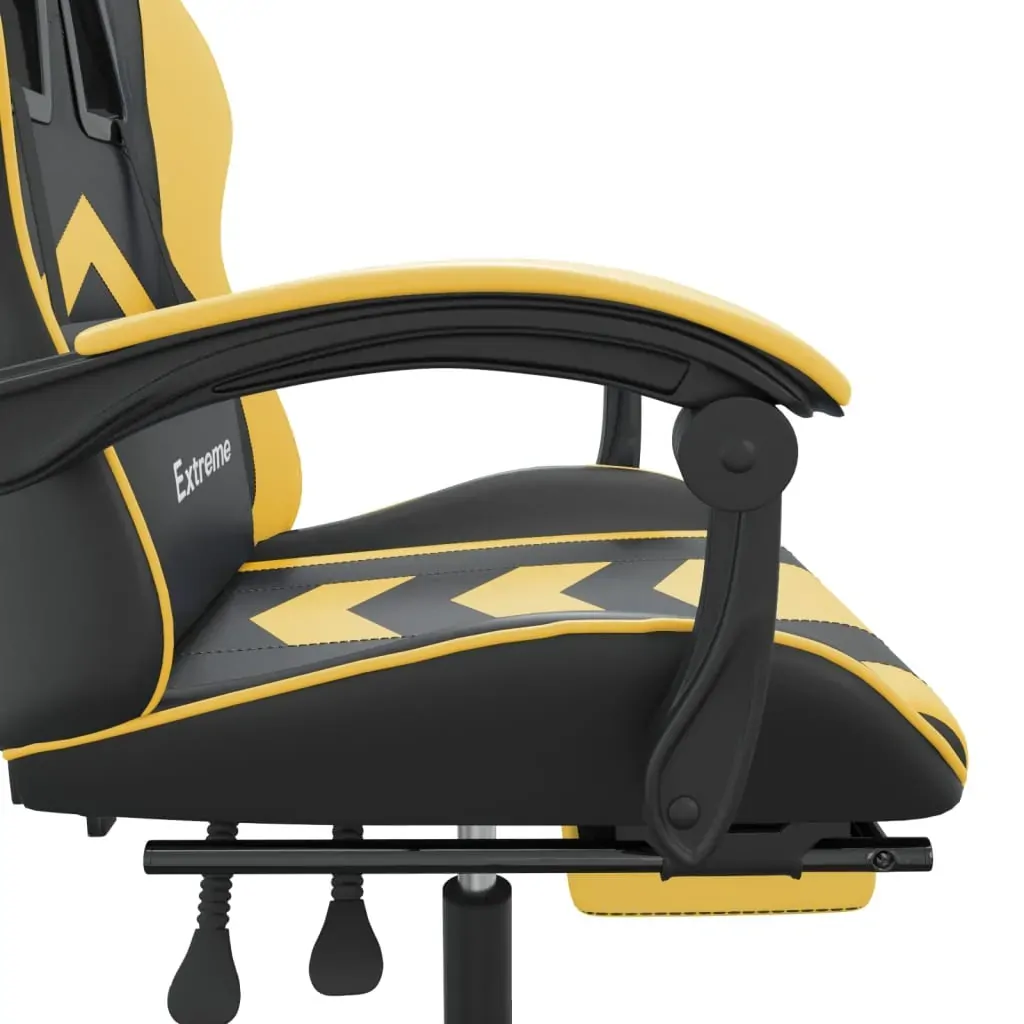 Swivel Gaming Chair with Footrest Faux Leather Price