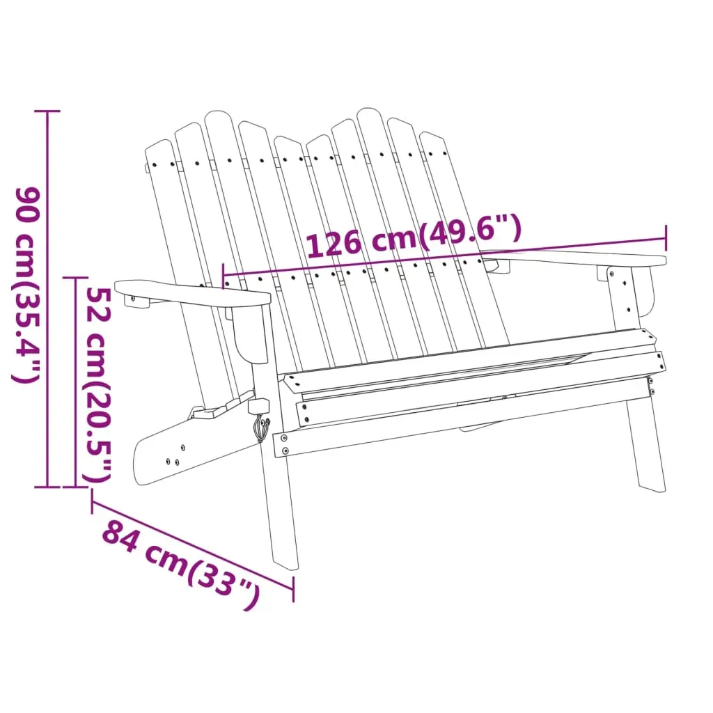 Adirondack Garden Bench 126 cm Solid Acacia Wood Price