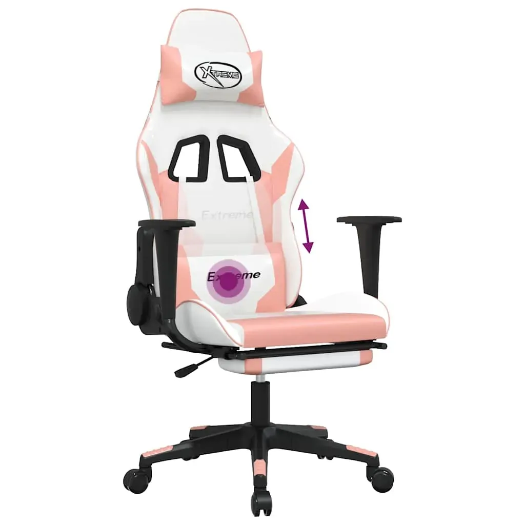 Massage Gaming Chair with Footrest Faux Leather Price