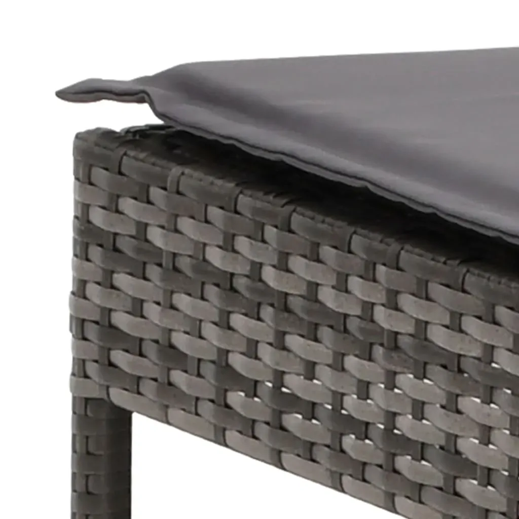 Sun Loungers & Table and Cushions Grey Poly Rattan Price