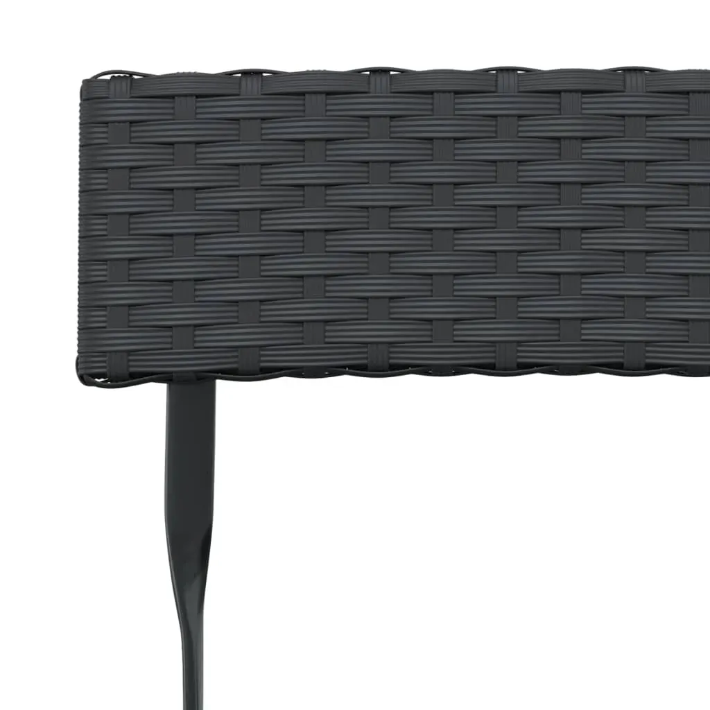 Folding Bistro Set Black Poly Rattan Price