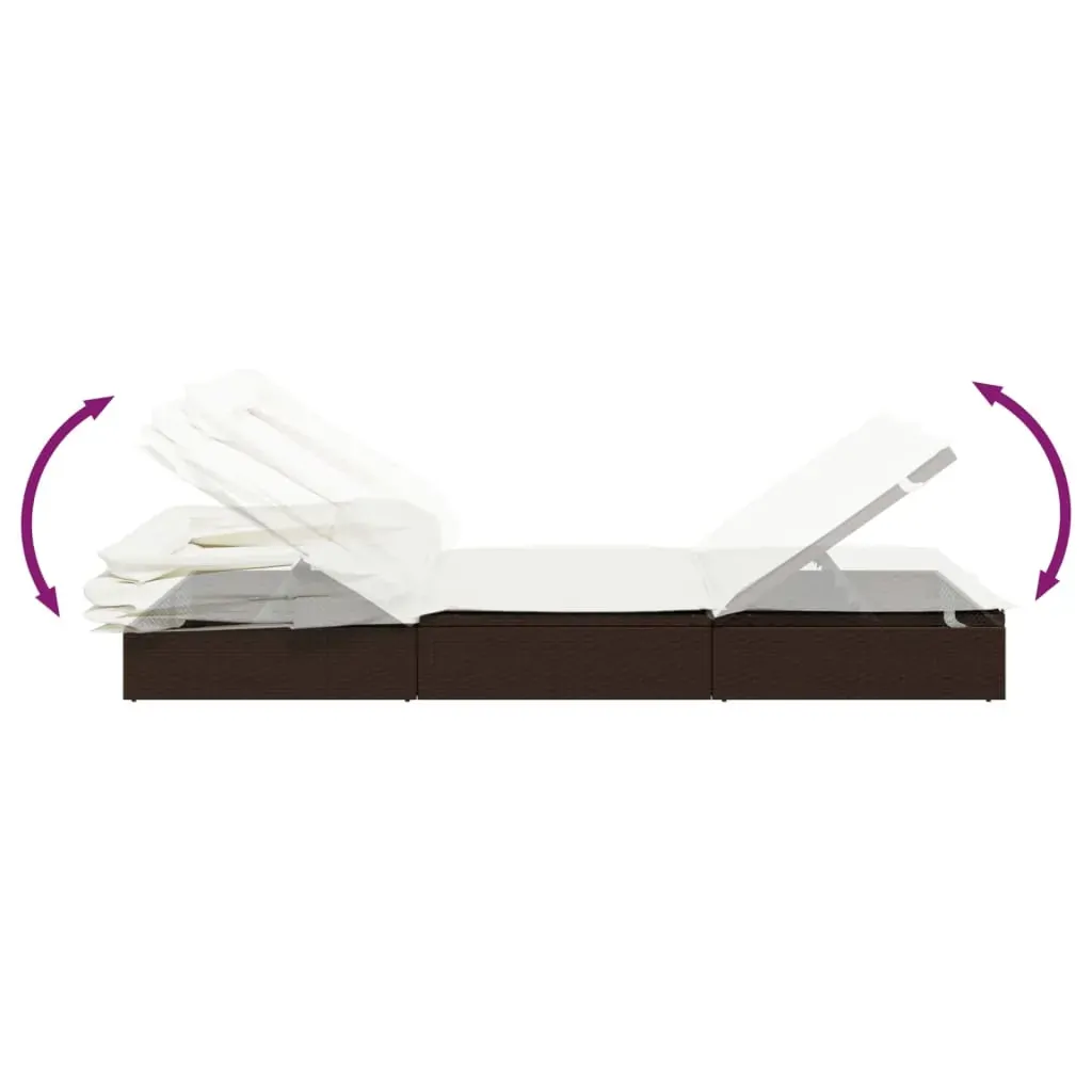 Sunbed with Foldable Roof 213x63x97 cm Poly Rattan Price
