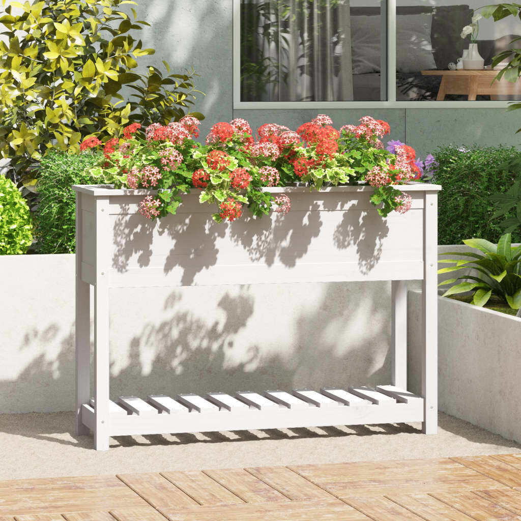 Planter with Shelf Solid Wood Pine Price