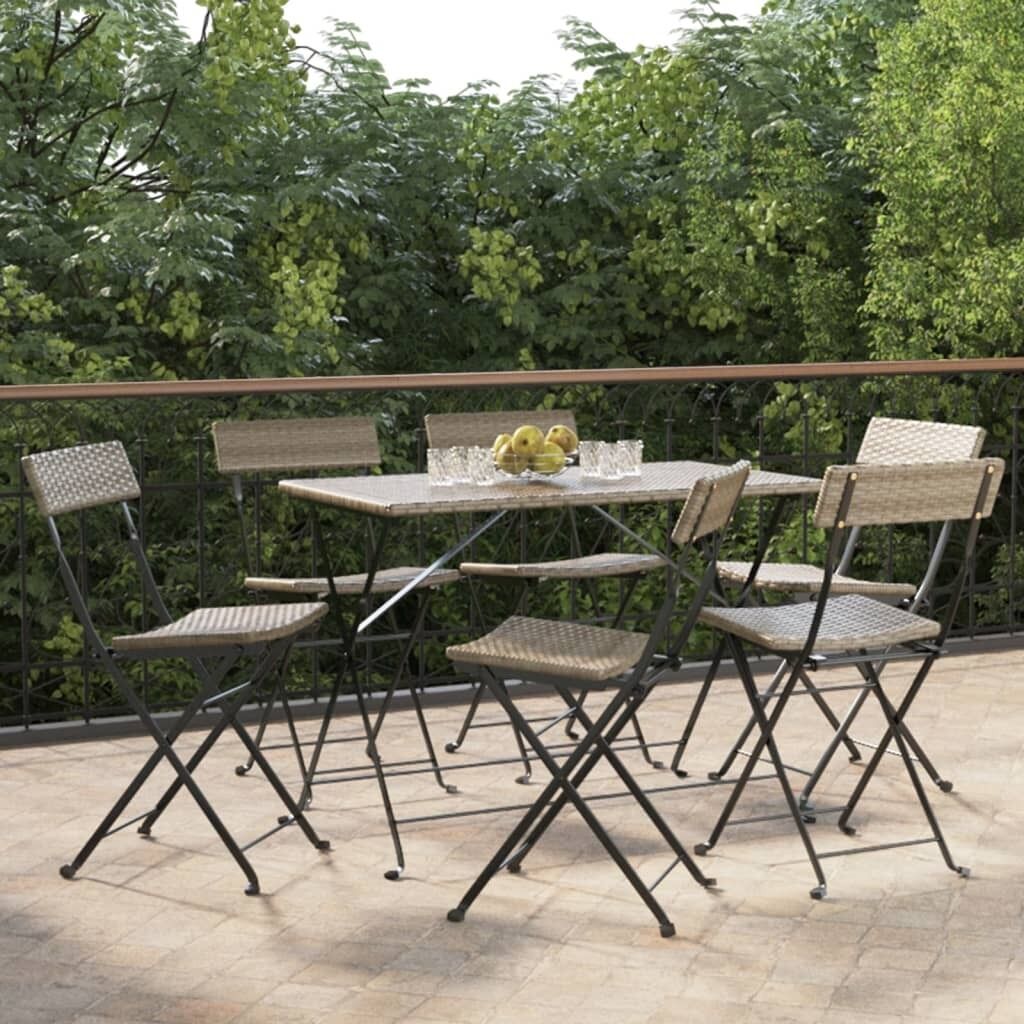 Folding Bistro Chairs Poly Rattan and Steel Price