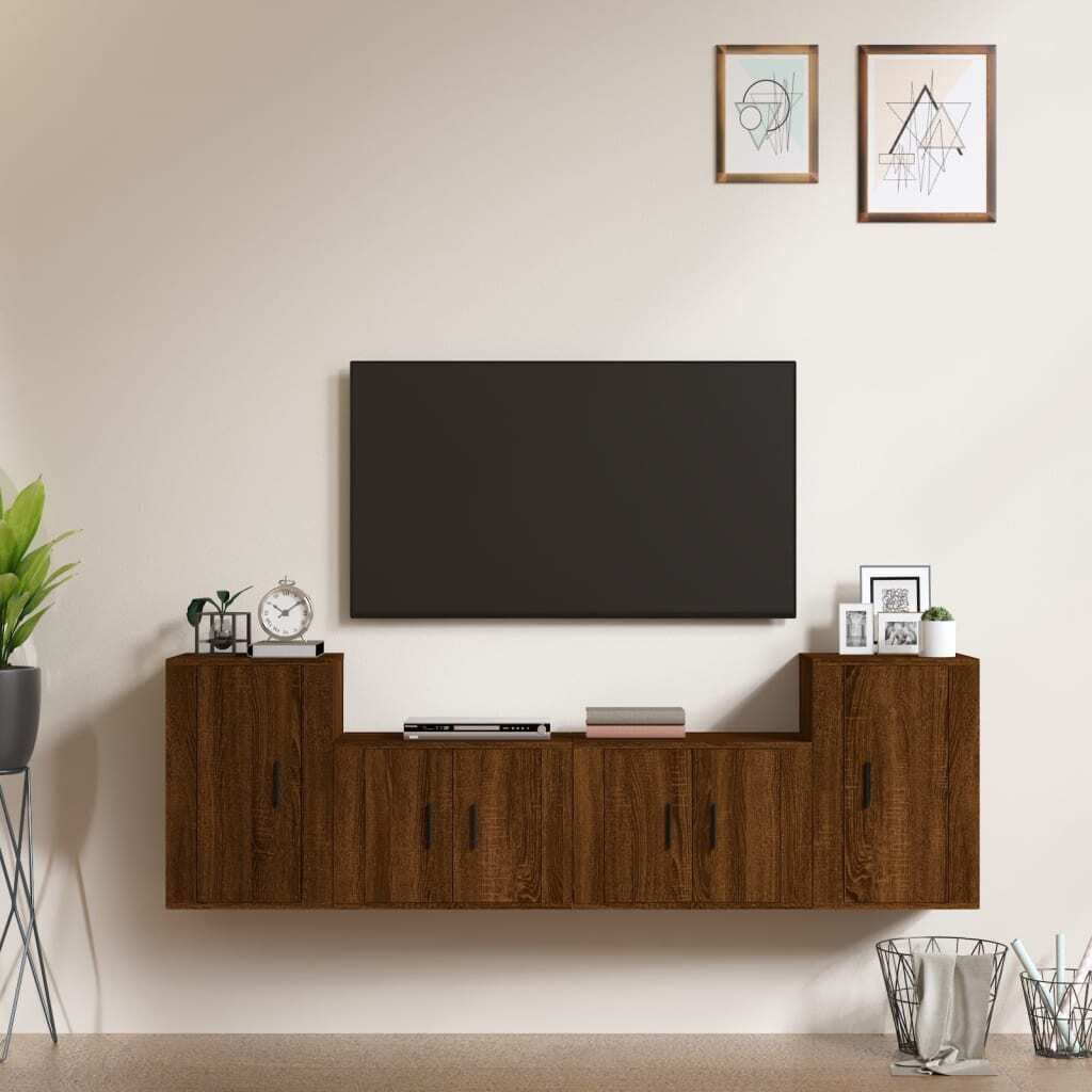 4 Piece TV Cabinet Set Engineered Wood Price