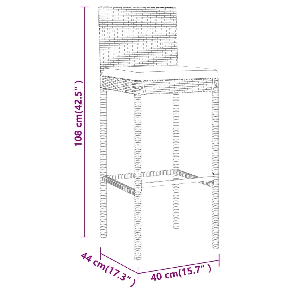 Garden Bar Set with Cushions Poly Rattan Price