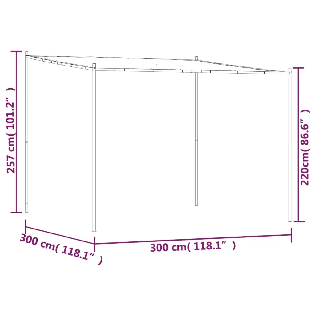 Gazebo 3x3 m 180 g/m² Fabric and Steel Price