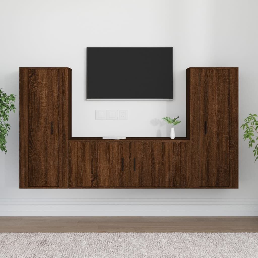 3 Piece TV Cabinet Set Engineered Wood Price
