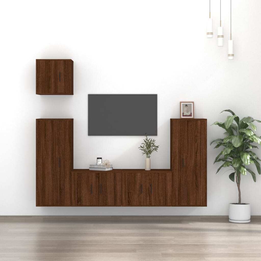 5 Piece TV Cabinet Set Engineered Wood Price
