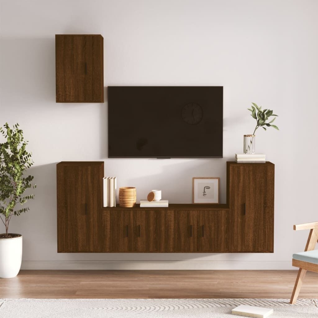 5 Piece TV Cabinet Set Engineered Wood Price