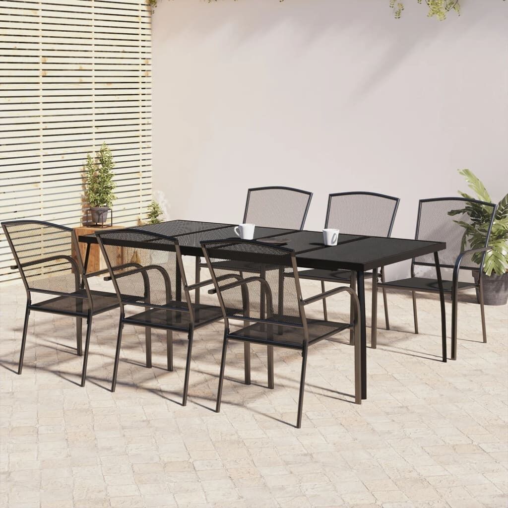 Garden Dining Set Anthracite Steel Price