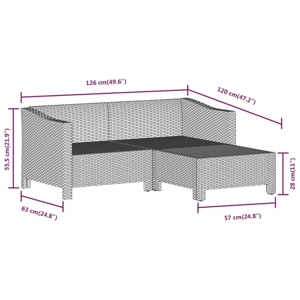 Garden Lounge Set with Cushions Grey Poly Rattan Price
