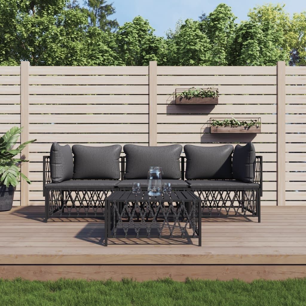 Garden Lounge Set with Cushions Steel Price