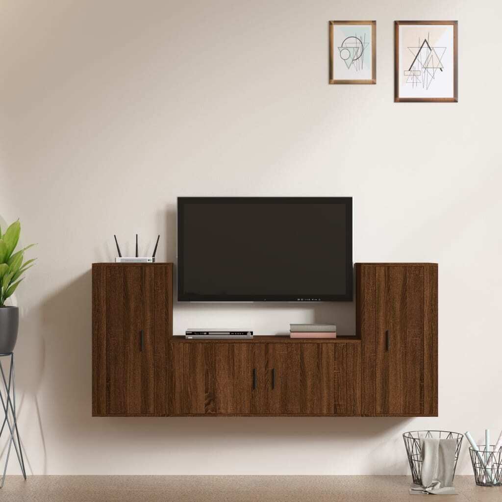 3 Piece TV Cabinet Set Engineered Wood Price