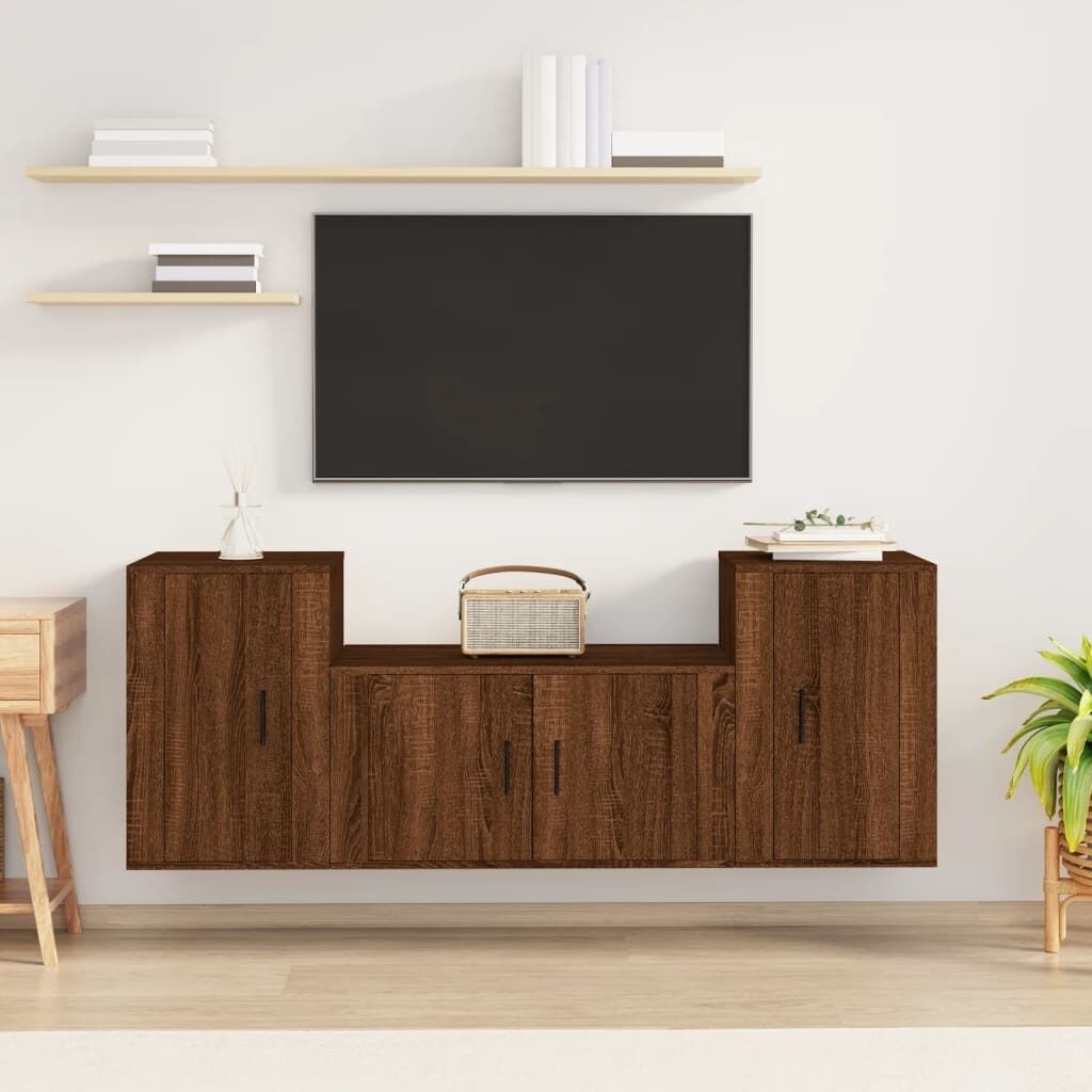 3 Piece TV Cabinet Set Engineered Wood Price