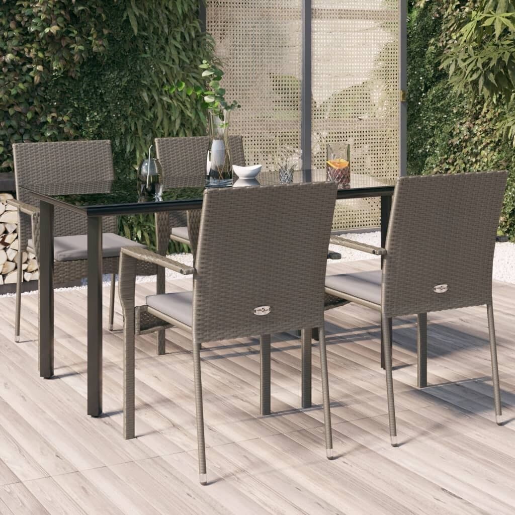 Garden Dining Set with Cushions Poly Rattan Price
