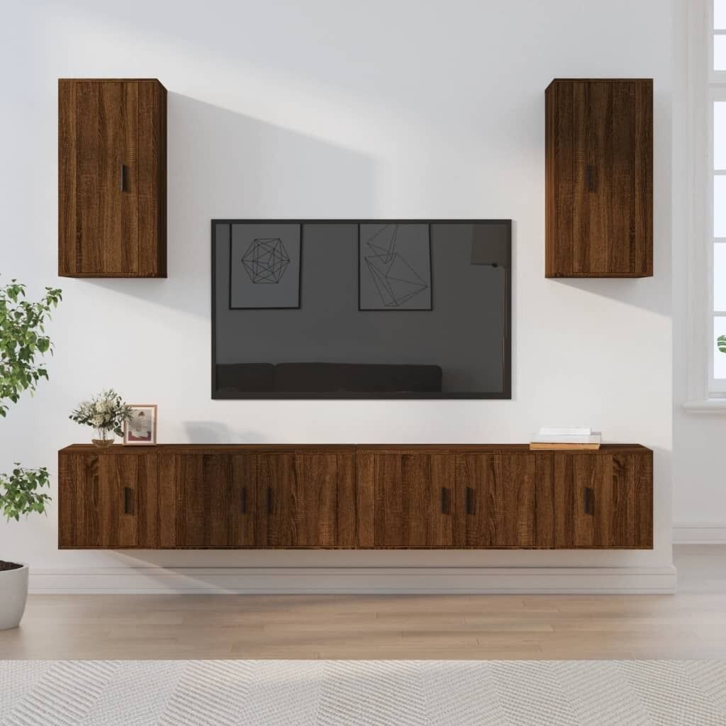 6 Piece TV Cabinet Set Engineered Wood Price