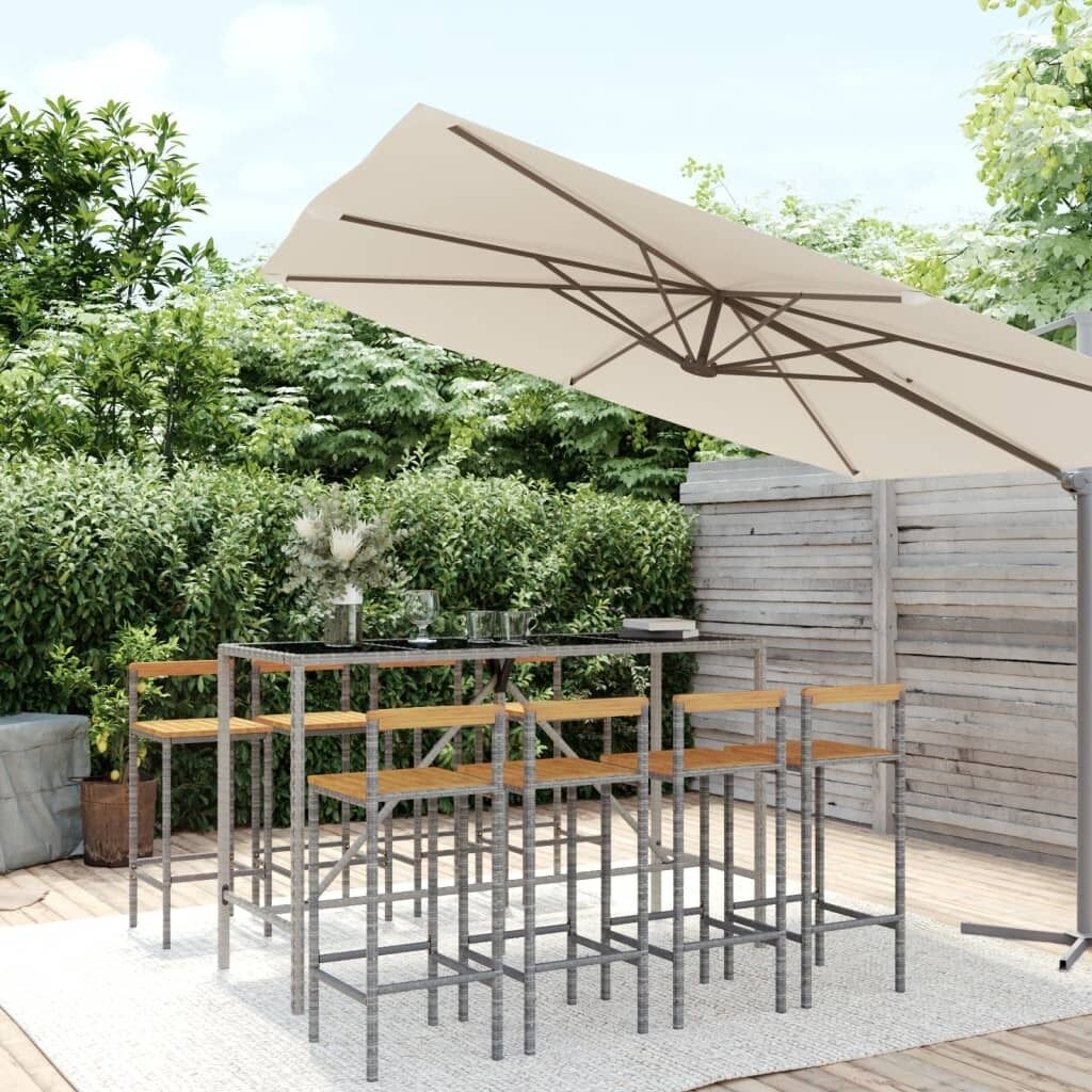 Garden Bar Set Poly Rattan& Solid Wood Acacia Price