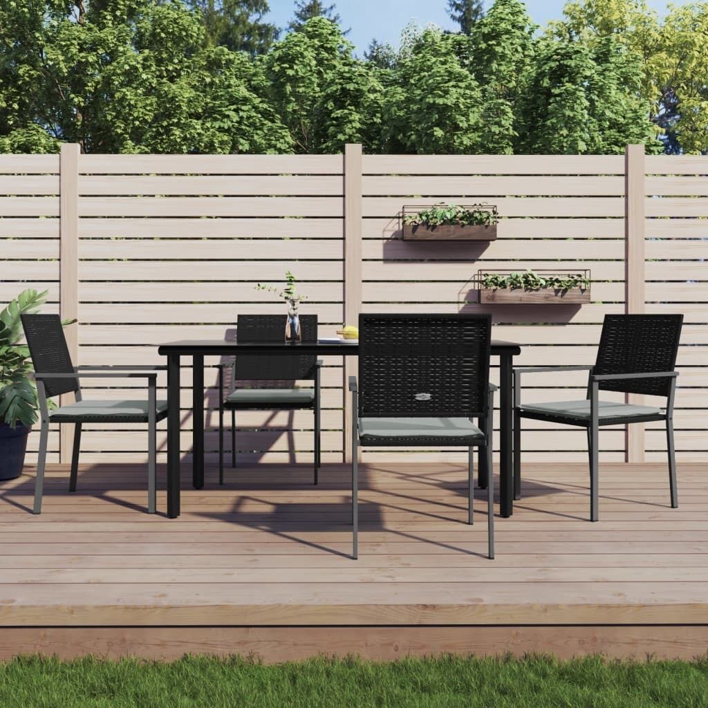 Garden Dining Set with Cushions Poly Rattan and Steel Price