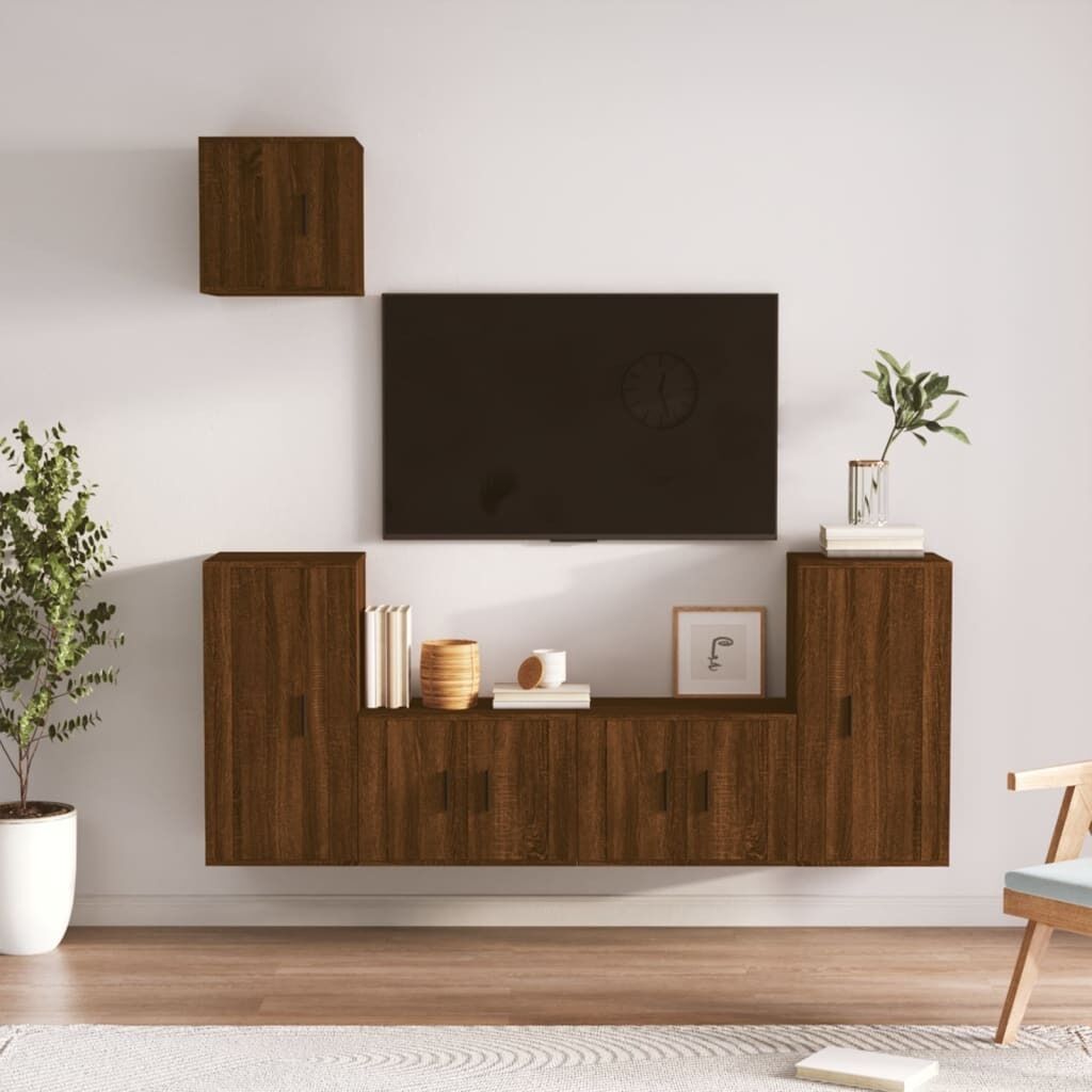 5 Piece TV Cabinet Set Engineered Wood Price