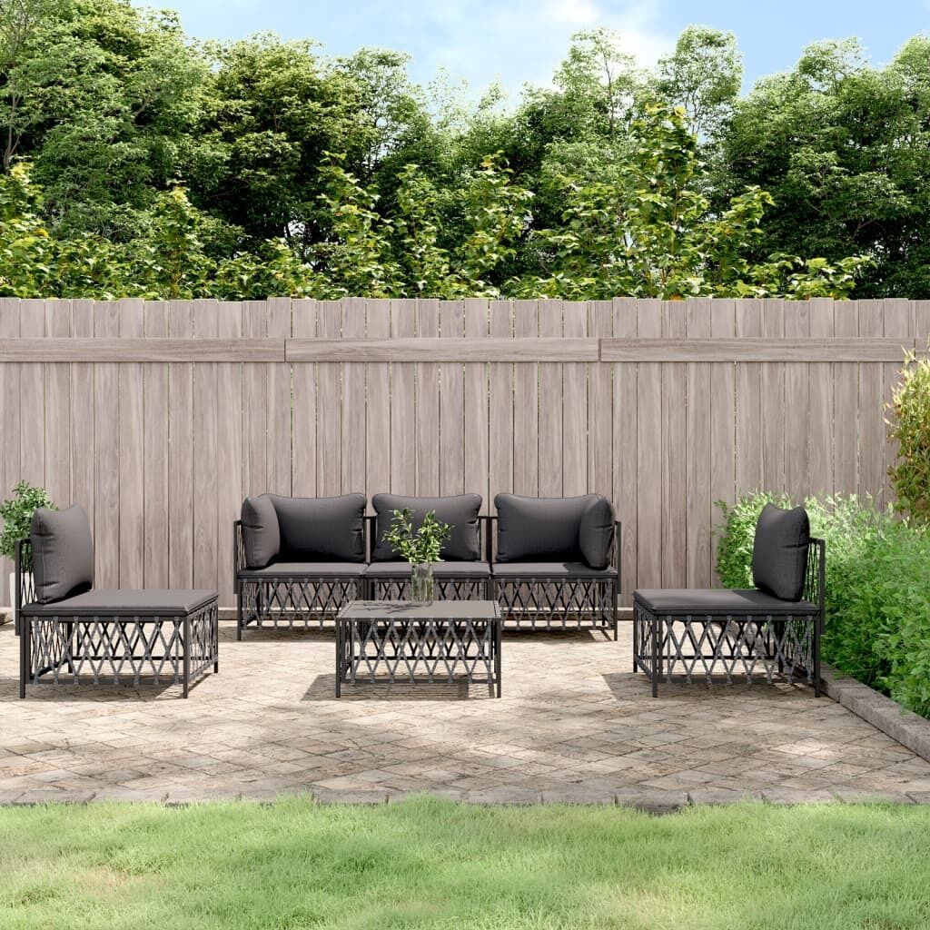Garden Lounge Set with Cushions Steel Price