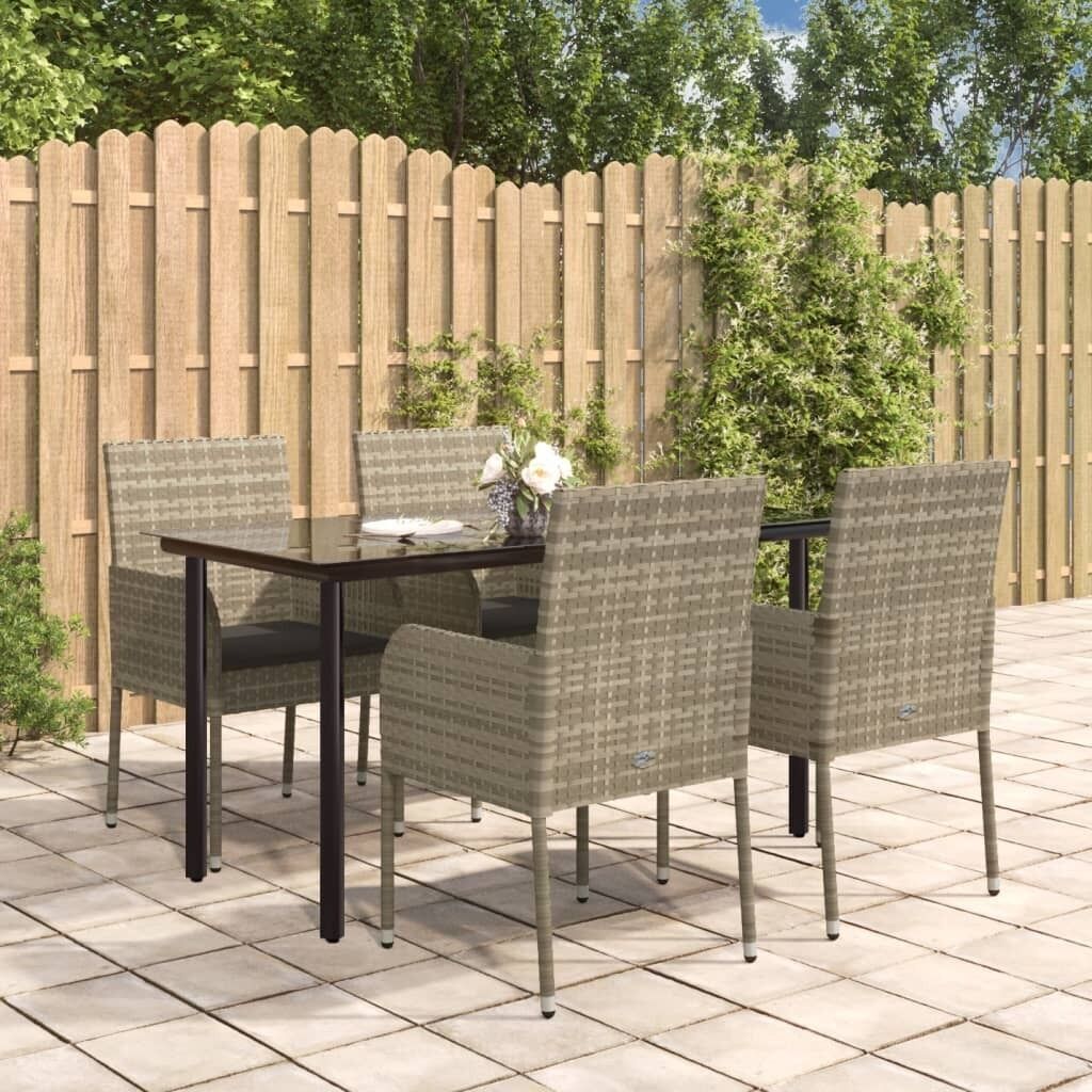 Garden Dining Set with Cushions Poly Rattan Price