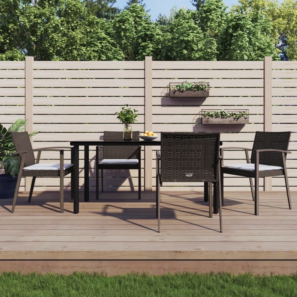 Garden Dining Set with Cushions Poly Rattan and Steel Price