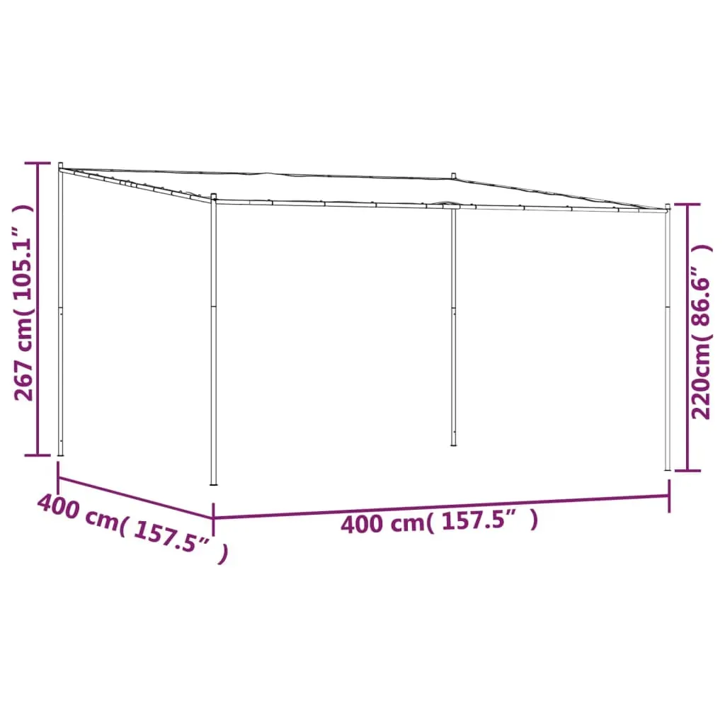Gazebo 4x4 m 180 g/m² Fabric and Steel Price