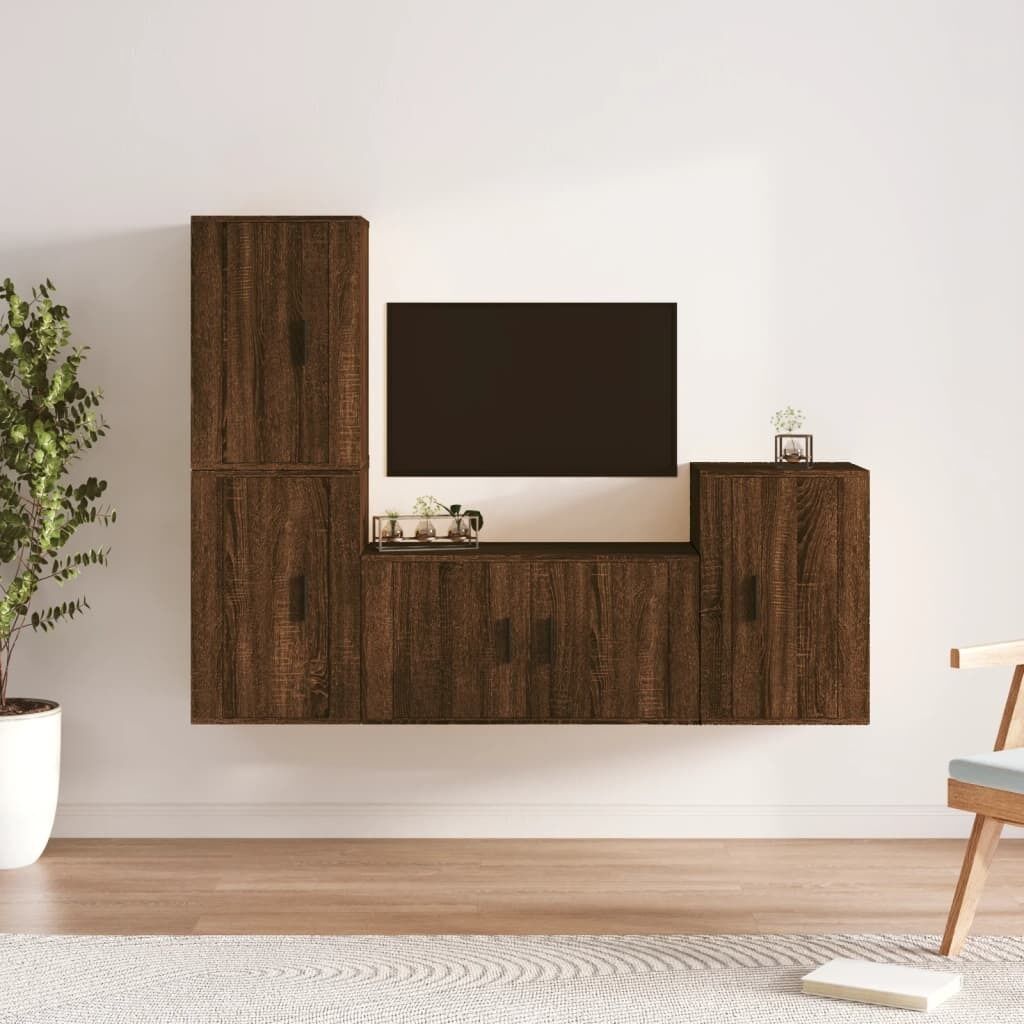 4 Piece TV Cabinet Set Engineered Wood Price