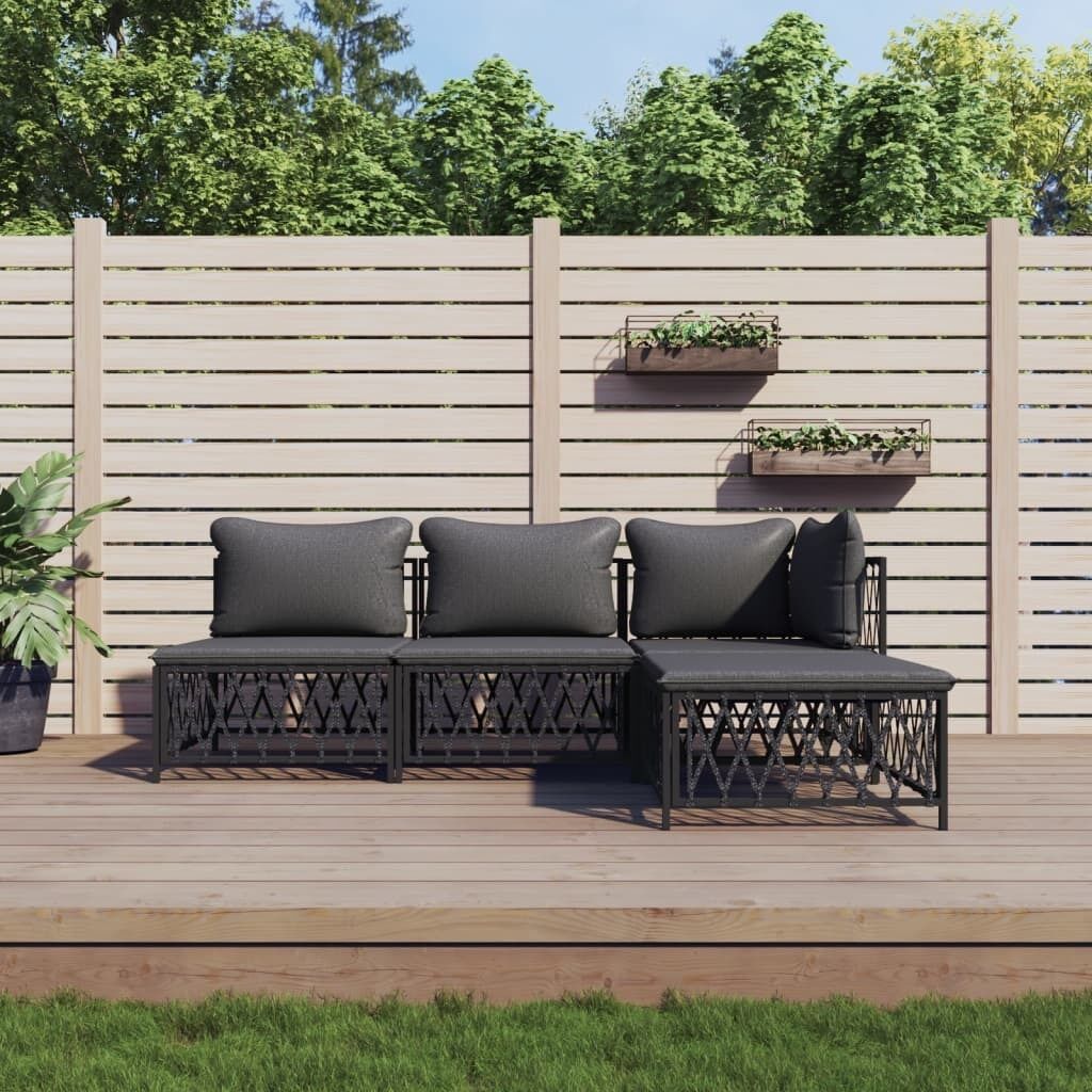 Garden Lounge Set with Cushions Steel Price