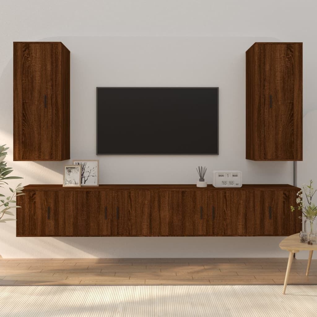 6 Piece TV Cabinet Set Engineered Wood Price