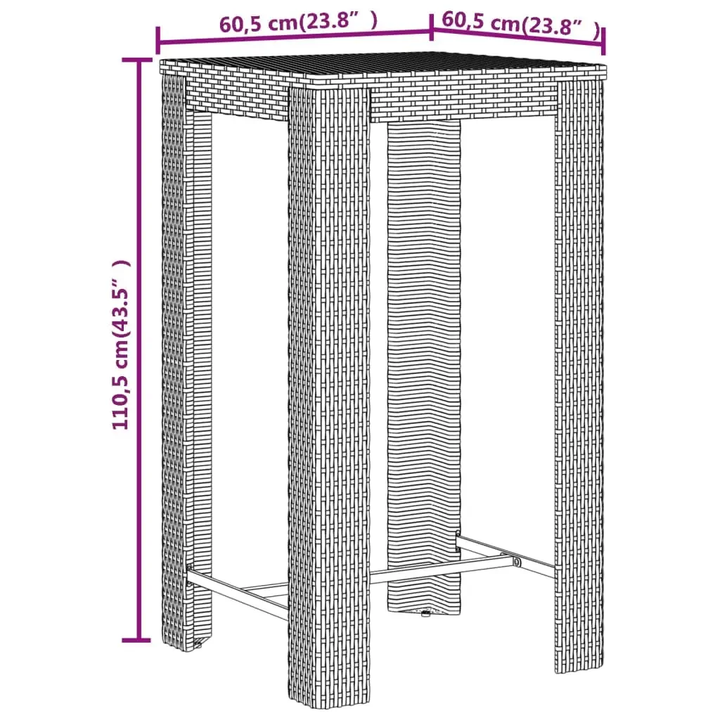 Garden Bar Set Poly Rattan&Solid Wood Acacia Price