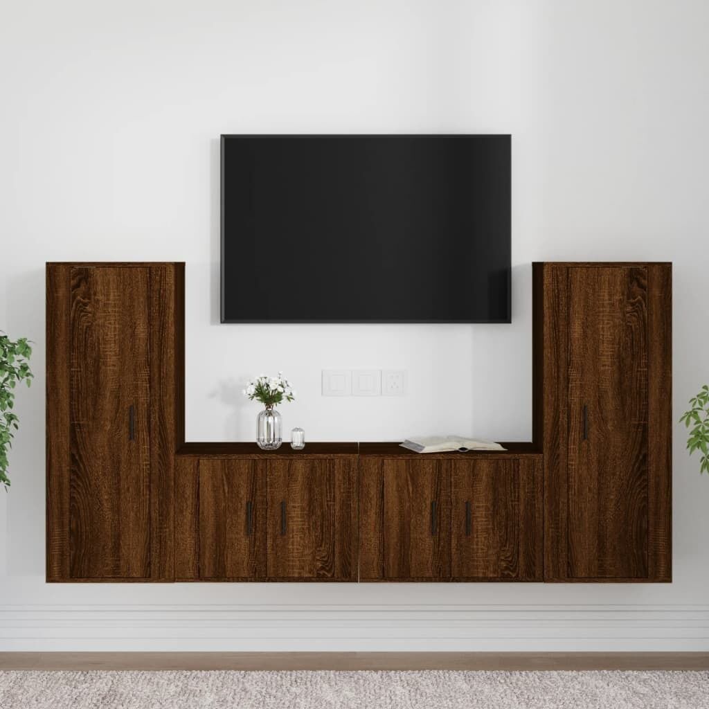 4 Piece TV Cabinet Set Engineered Wood Price