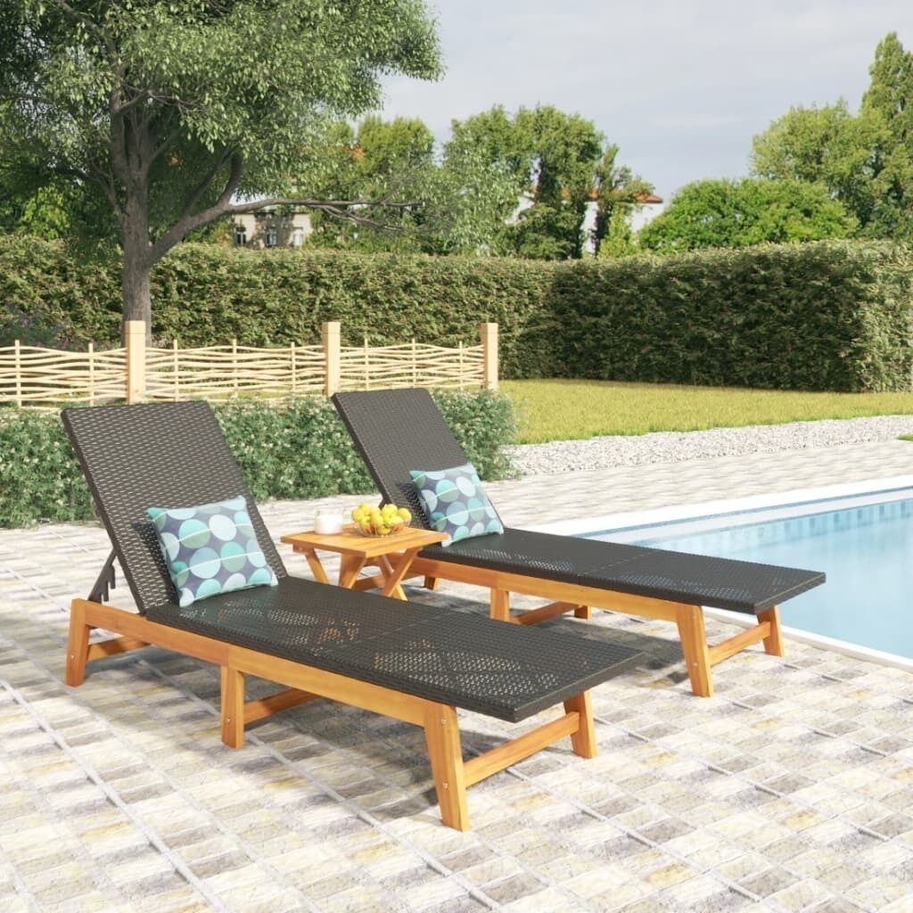 Garden Lounge Set Poly Rattan&Solid Wood Acacia Price