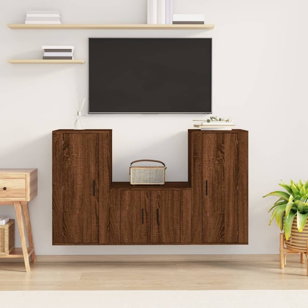3 Piece TV Cabinet Set Engineered Wood Price