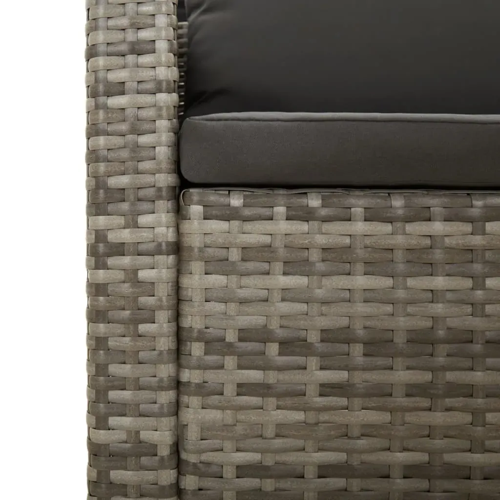 Garden Lounge Set with Cushions Grey Poly Rattan Price