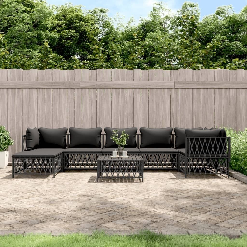Garden Lounge Set with Cushions Steel Price
