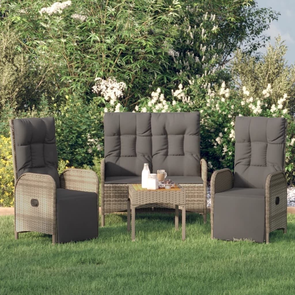 Garden Dining Set with Cushions Poly Rattan Price