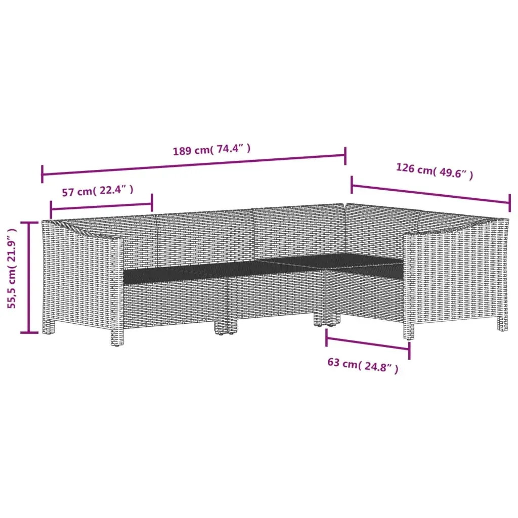 Garden Lounge Set with Cushions Grey Poly Rattan Price