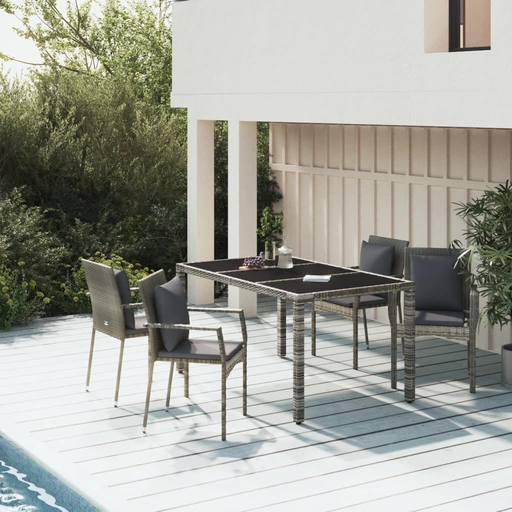 Garden Dining Set with Cushions Poly Rattan Price