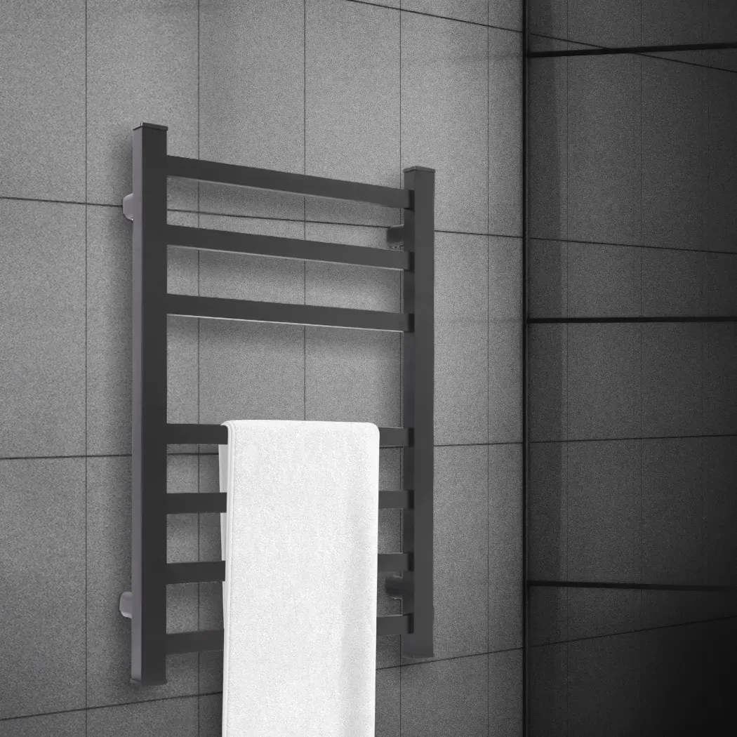 Heated Towel Rail Warmer Rack Wall Mounted Black Price
