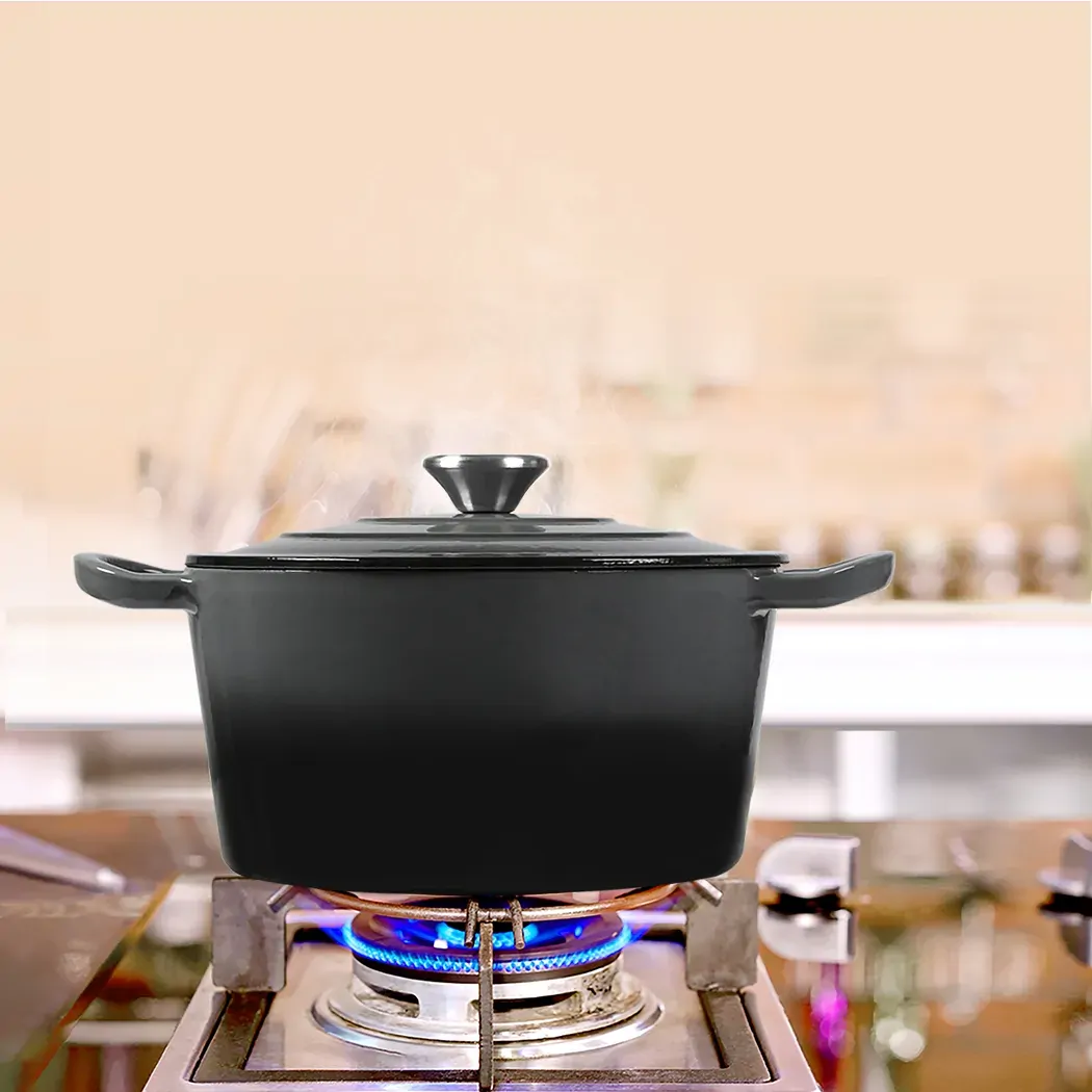 4L Enamel Dutch Oven Pot in Black Colour Price