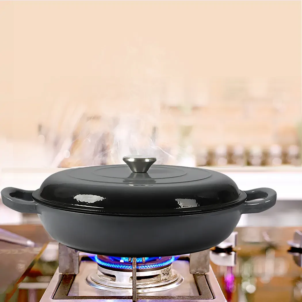 3.5L Enamel Dutch Oven Pan in Black Colour Price