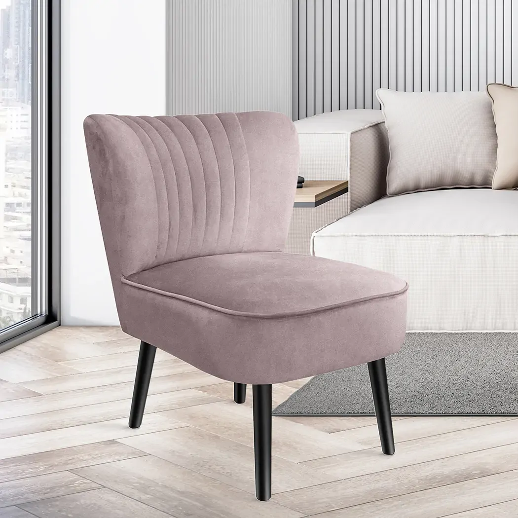 Accent Chair Foot Stool Set Ottoman Pink Price