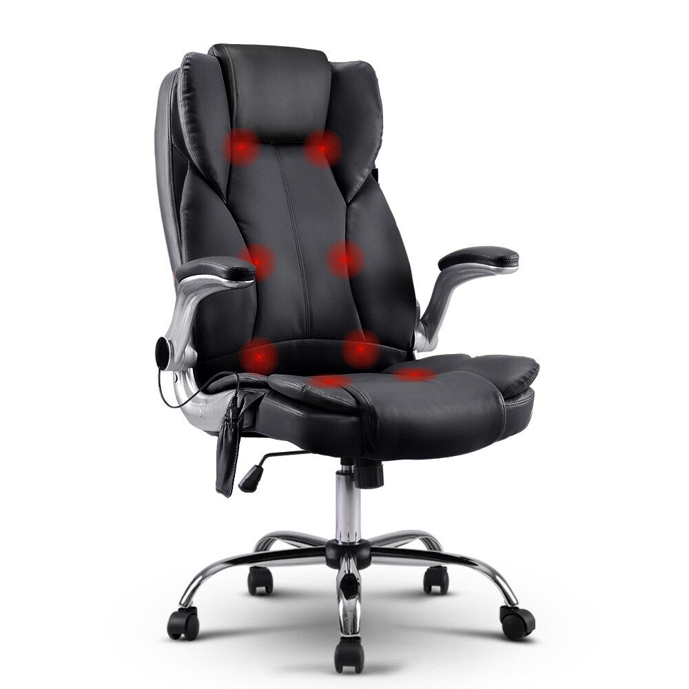 Artiss 8 Point Massage Office Chair PU Leather Black Price