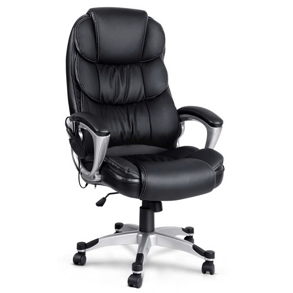 Artiss 8 Point Massage Office Chair Heated Seat PU Black Price