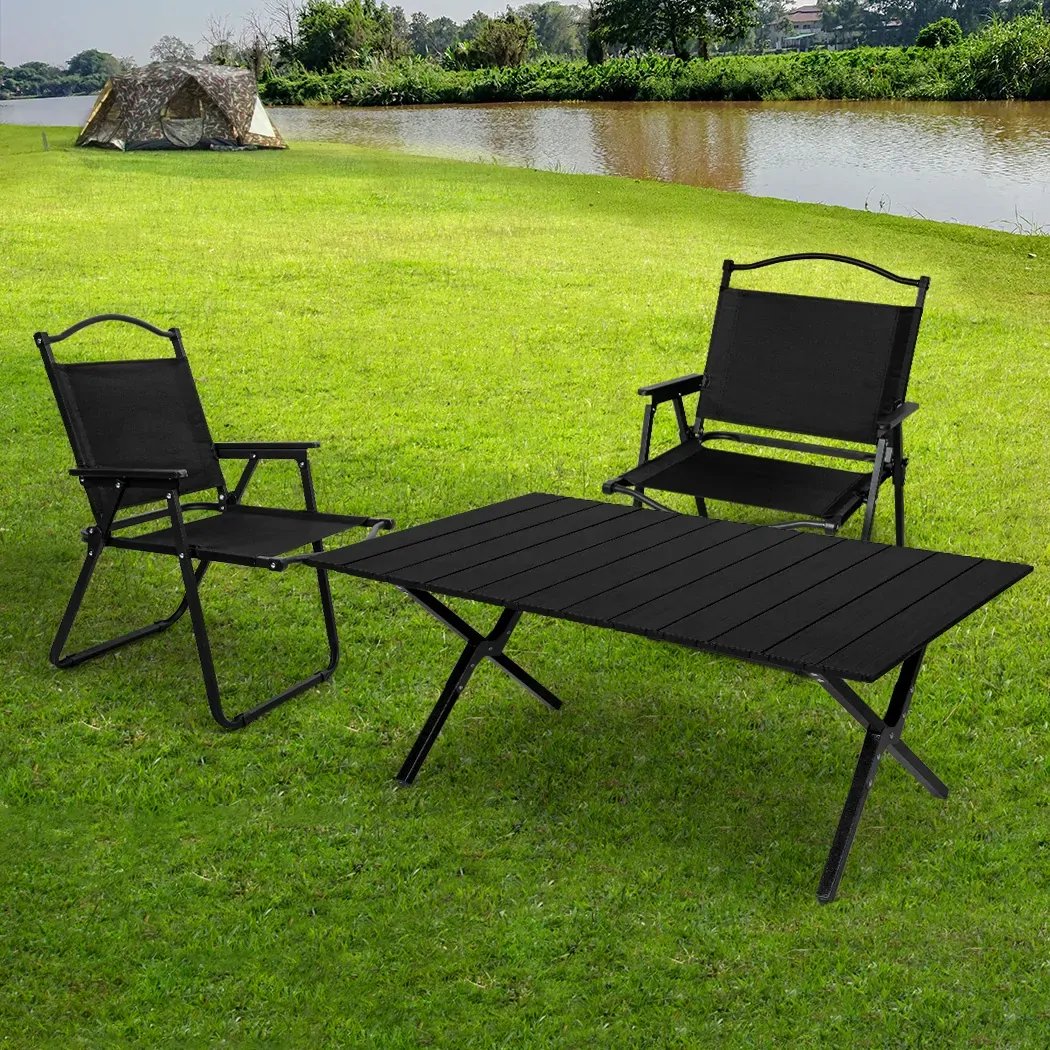 Folding Camping Table Chair Set Black Price