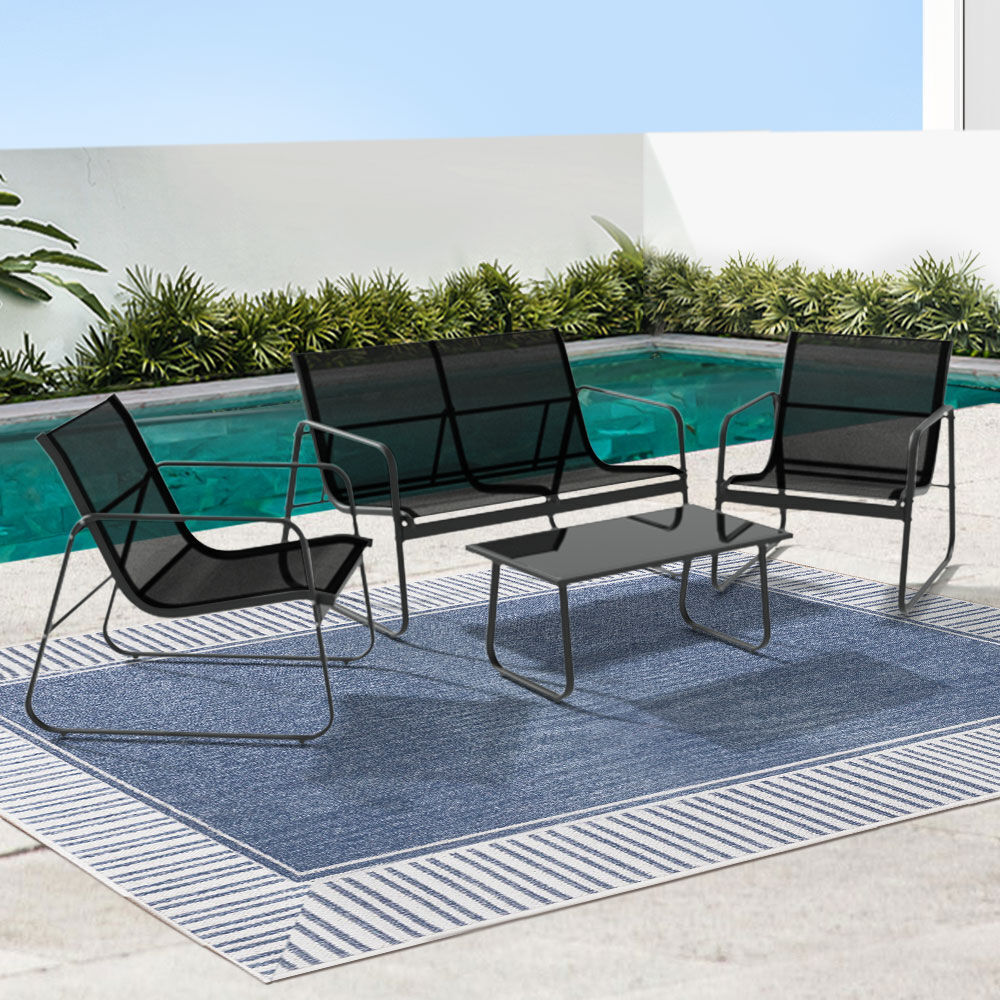 Outdoor Sofa Set Lounge Setting Textilene Table and Chairs Garden Patio Furniture Price