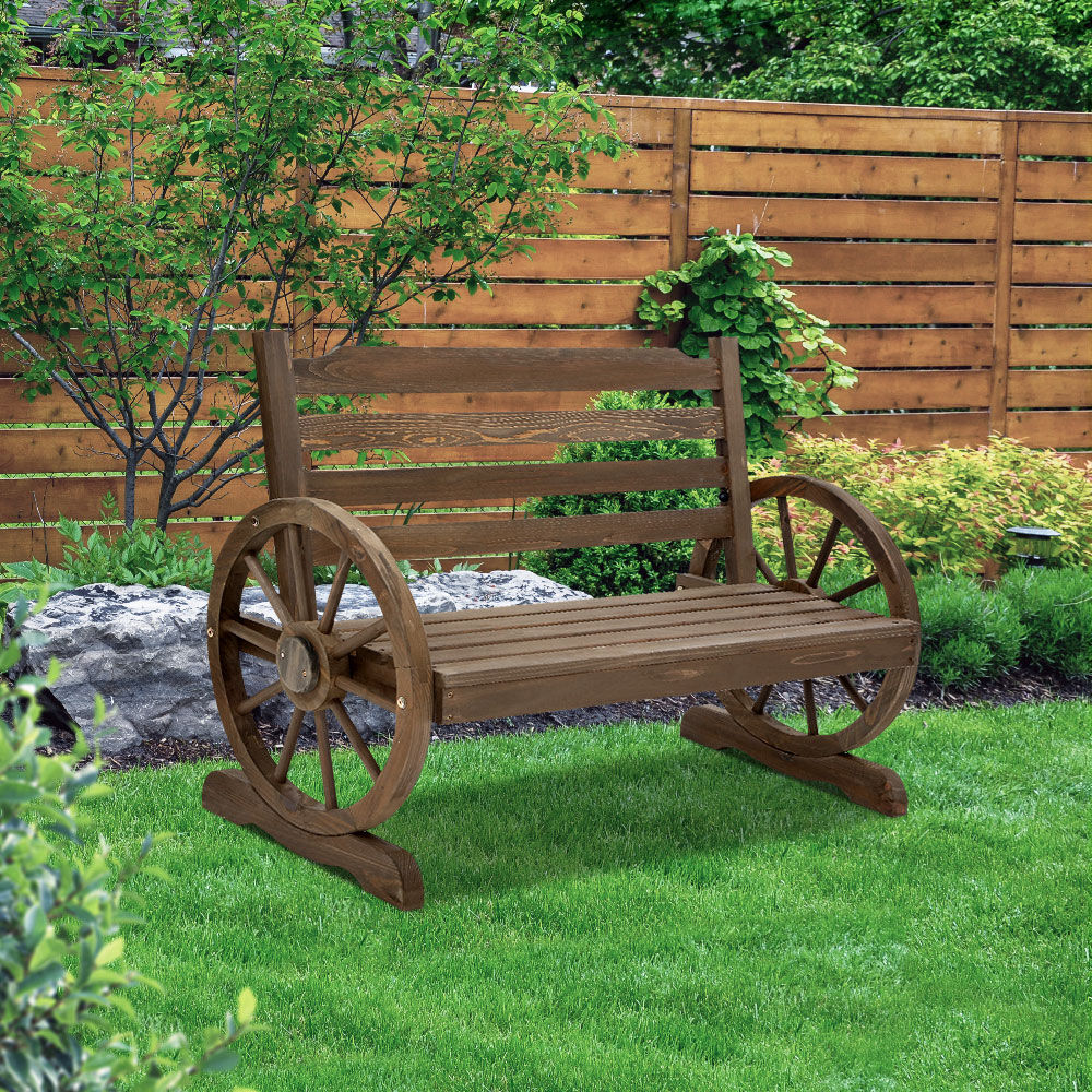 Gardeon Outdoor Garden Bench Wooden 2 Seat Wagon Chair Patio Furniture Teak Price